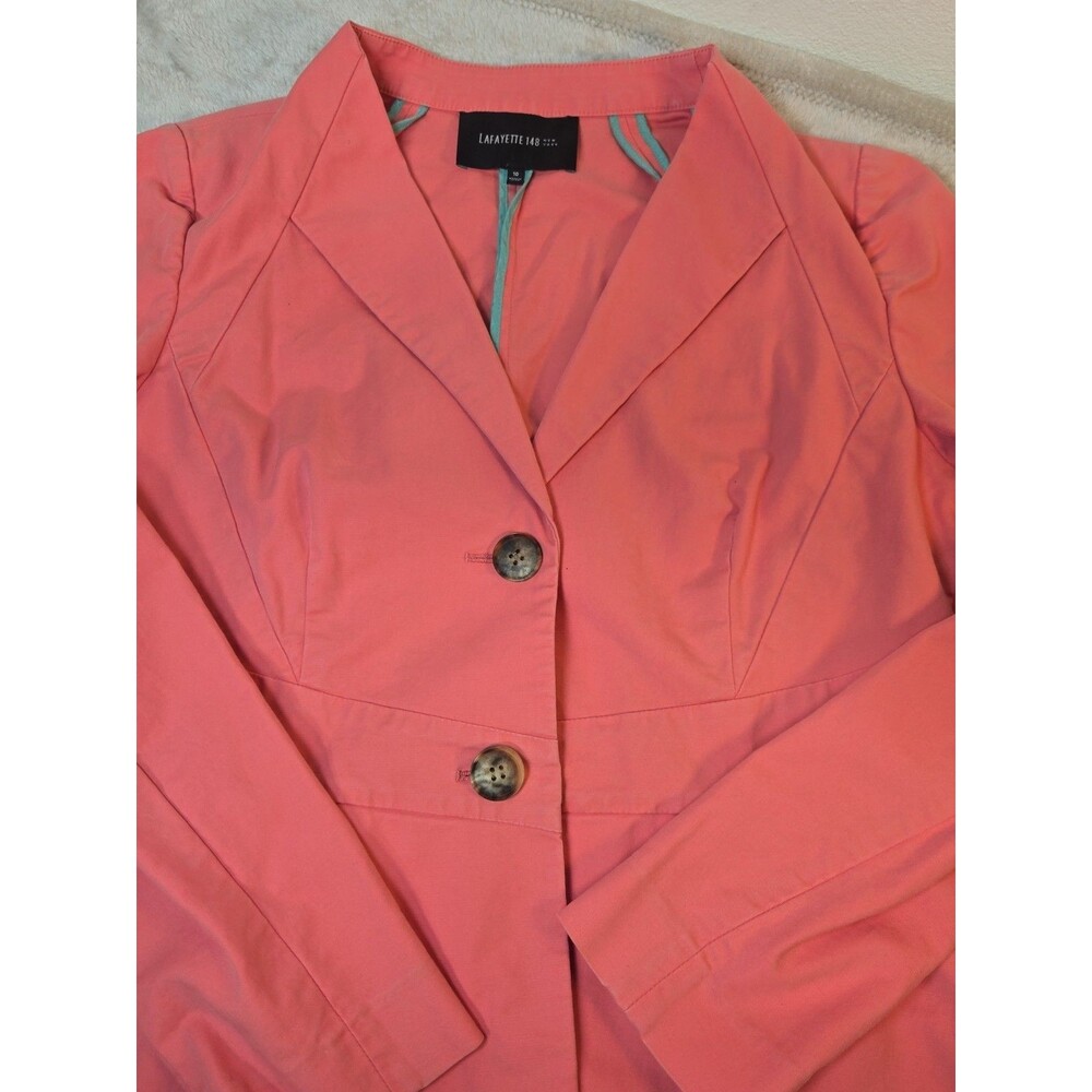 Lafayette 148 Pink Blazer Jacket Womens 10 Professional Preppy Fitted Office